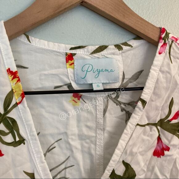 Piyama White Floral Sexy Wrap Front Tie Waist Romper Summer Vacation Small S - Picture 3 of 12